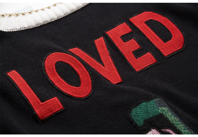 Gucc брендовый тяжелый светильник с вышивкой обезьяны и надписями «обезьяна», свитер с надписью «Love», свитер с надписью «вверх дном», свободный женский свитер