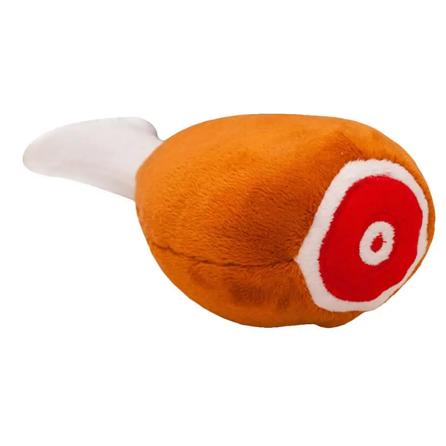 New Qualified Funny Dog Squeak Toys Pets Dogs Drumstick Plush Toy For