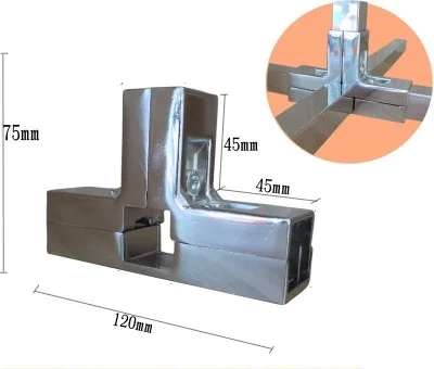 Алюминий 25x25 мм квадратная труба фитинги трубчатый зажим держатель соединитель локоть тройник одежда полка Соединительный соединитель отображения Stora - Цвет: 4 Ways