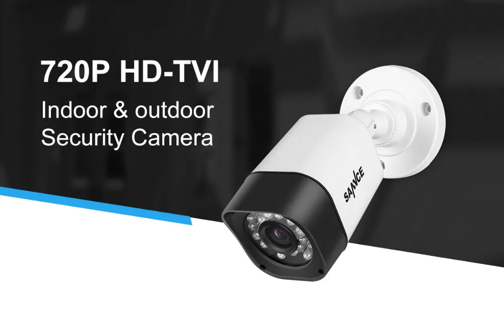 SANNCE TVI 720P 4 шт 1200TVL Bullet CCTV камера набор 1.0MP Водонепроницаемая ИК-камера ночного видения для системы наблюдения комплект BW