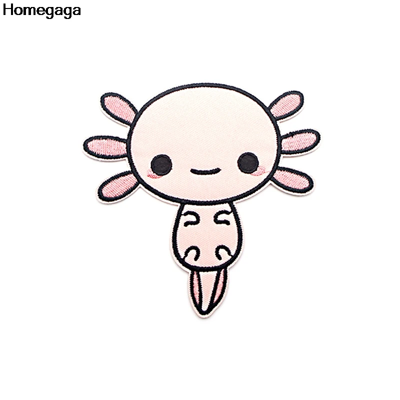 Homegaga Happy Axolotl мультфильм аппликационные заплатки Сделай Сам Утюг на para обуви джинсы сумка рубашка одежда наклейки вышитые значки D2093