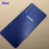 Для samsung Galaxy A7 A750F SM-A750 задняя крышка батарейного отсека Корпус Замена запасные части+ Ушная камера стеклянная рамка объектива - Цвет: Синий