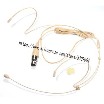 

3 Pins TA3F Mini XLR Plug Headworn Mic Headset Double Earhook Microphone For AKG Wireless System Bodypack Transmitter