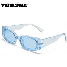 YOOSKE Модные Винтажные Солнцезащитные очки для женщин, брендовые дизайнерские ретро солнцезащитные очки, прямоугольные солнцезащитные очки для женщин, яркие цвета, очки UV400