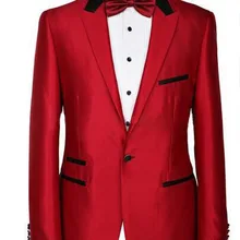 Красный остроконечные нагрудные One Button Мода Для мужчин костюмы из 2 предметов(JacketPantBowtie) смокинги последние конструкции пальто брюки деловой мужской костюм