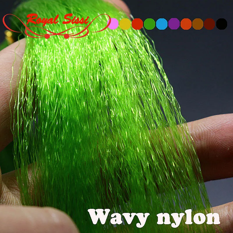 

2packs set 12 optional Colors Fly tying Wavy nylon fibers Durable sea fishing lure Fibers deceiver streamers Fly tying Materials