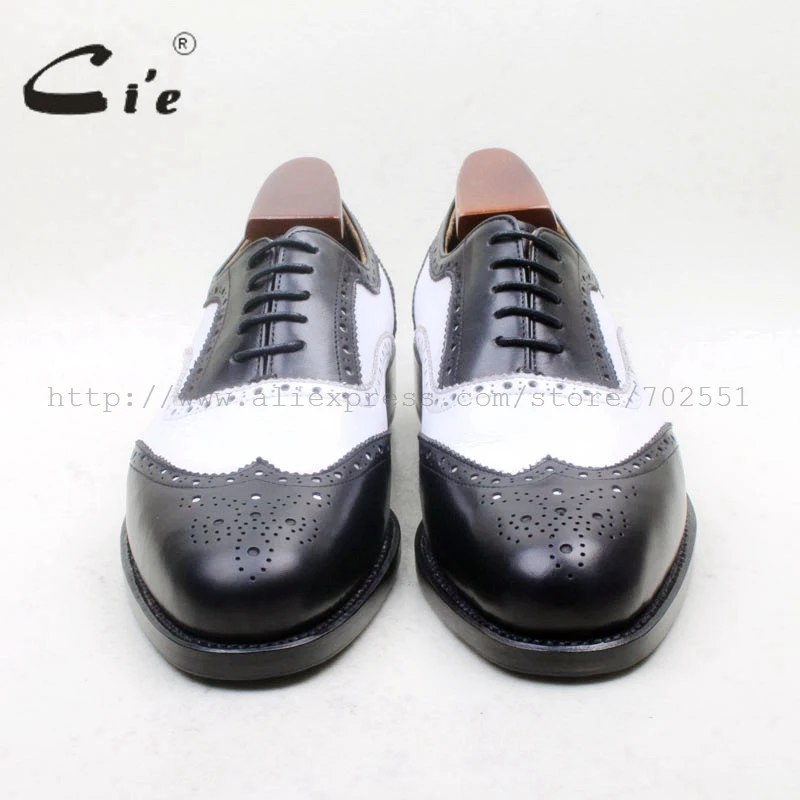 Cie на заказ ручной работы из натуральной телячьей кожи полные Броги мужские туфли оксфорды цвет черный № OX23