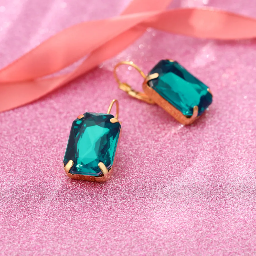 ZOSHI Brand New Design Fashion Charm Austrian Crystal Drop Earrings Geometric Round Shiny Rhinestone Big Earring Jewelry Women