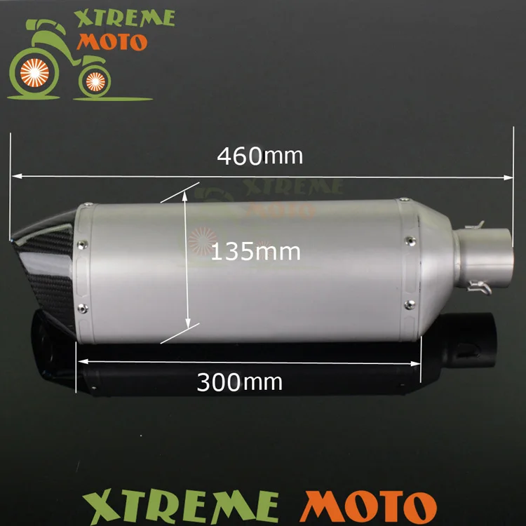 Racing Exhaust Muffler Pipe Slip on Carbon End For Street Dirt Bike