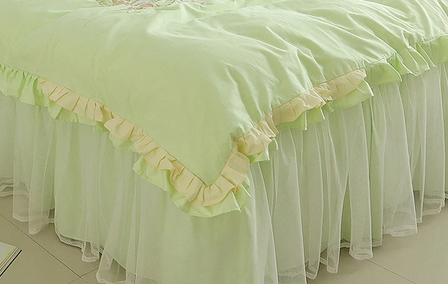 Покрывало постельные принадлежности из чистого хлопка; кружевное постельное белье принцессы; комплект из четырех предметов; хлопковое стеганое одеяло с вышивкой