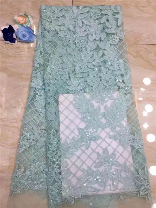 Peach Beautifical Latest French Lace Fabric 2019 Flowr Embroidered Tulle African With Sequins For Women Clothes gold | Дом и сад