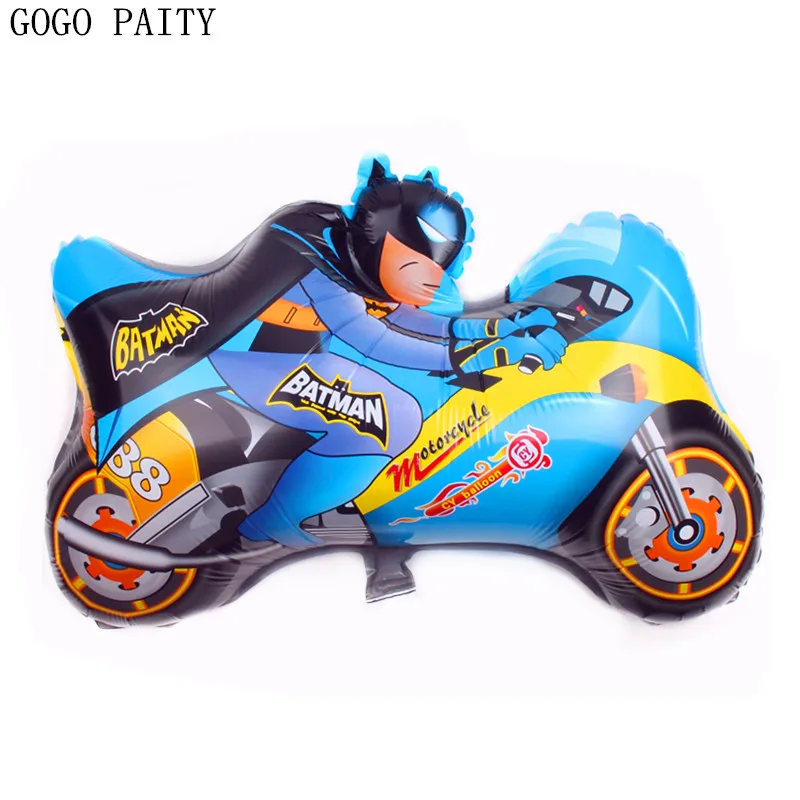 GOGO PAITY Free Shipping Motorcycle Superman Aluminum Balloon Balloon Cartoon font b Toys b font Decorative