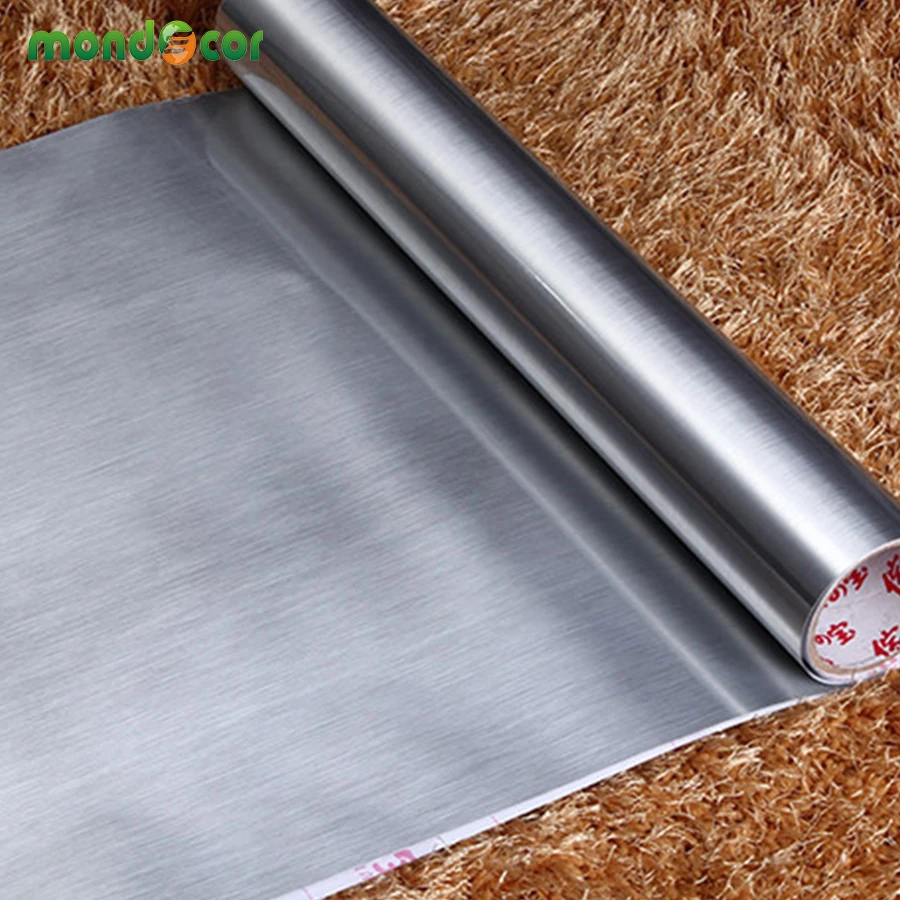 

60x500cm Brushed Metal Effect Silver Sticker Furniture Renovation DIY Decoration Film Removable PVC Home Decor Poster Waterproof