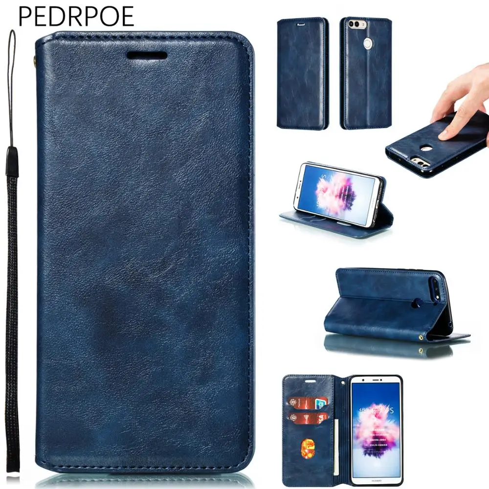

PU Leather Flip Phone Case For Huawei Honor 9 Lite Luxury Wallet Cover Case For HUAWEI Enjoy 7 S 7 s P smart Card Holder Cases