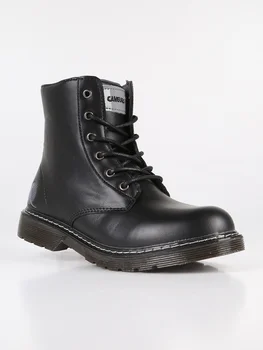 

Black combat boots with zipper and laces