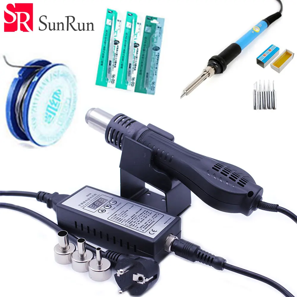 

8858 Hot Air Gun 110V / 220V Portable BGA Rework Solder Station Hot Air Blower Heat Gun Repair Welding Tool Soldering Iron