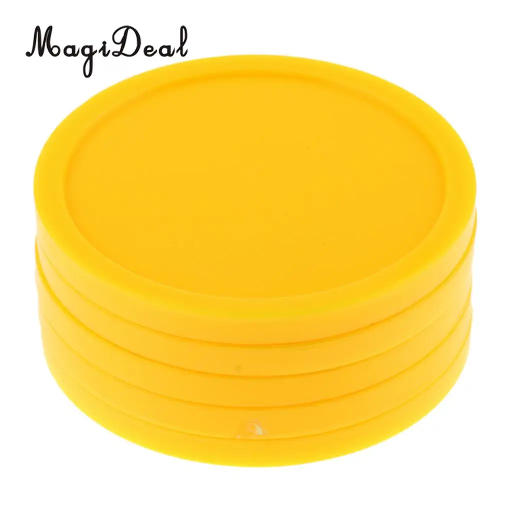 MagiDeal 5 Pieces 82mm Yellow Air Hockey Replacement Pucks for Game Tables, Accessories