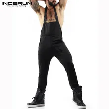 INCERUN модный мужской однотонный Карманный комбинезон на бретелях европейские и американские Комбинезоны Свободный Повседневный уличная комбинезон 5XL