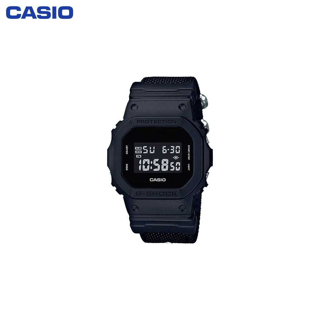 Наручные часы Casio DW 5600BBN 1E мужские электронные на текстильном ремешке|Спортивные