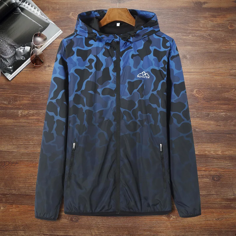Ветровка мужская камуфляжная свободная с капюшоном 7XL 8XL 6XL 5XL 4XL 2019|Куртки| |