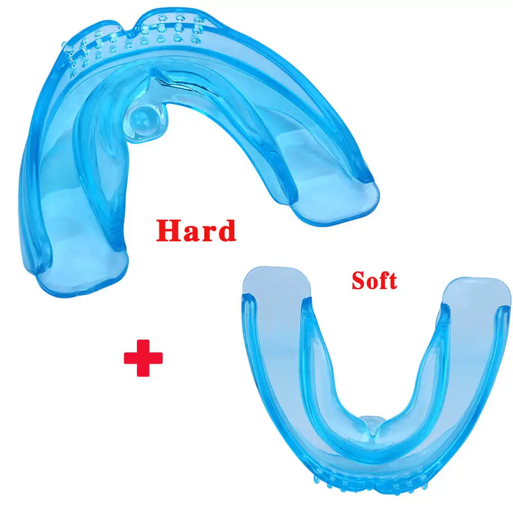 Тип зубная, Ортодонтическая зубная прибор для тренировок Pro выравнивающие скобы мундштук для зубов прямой/выравнивание уход за зубами - Цвет: blue soft hard