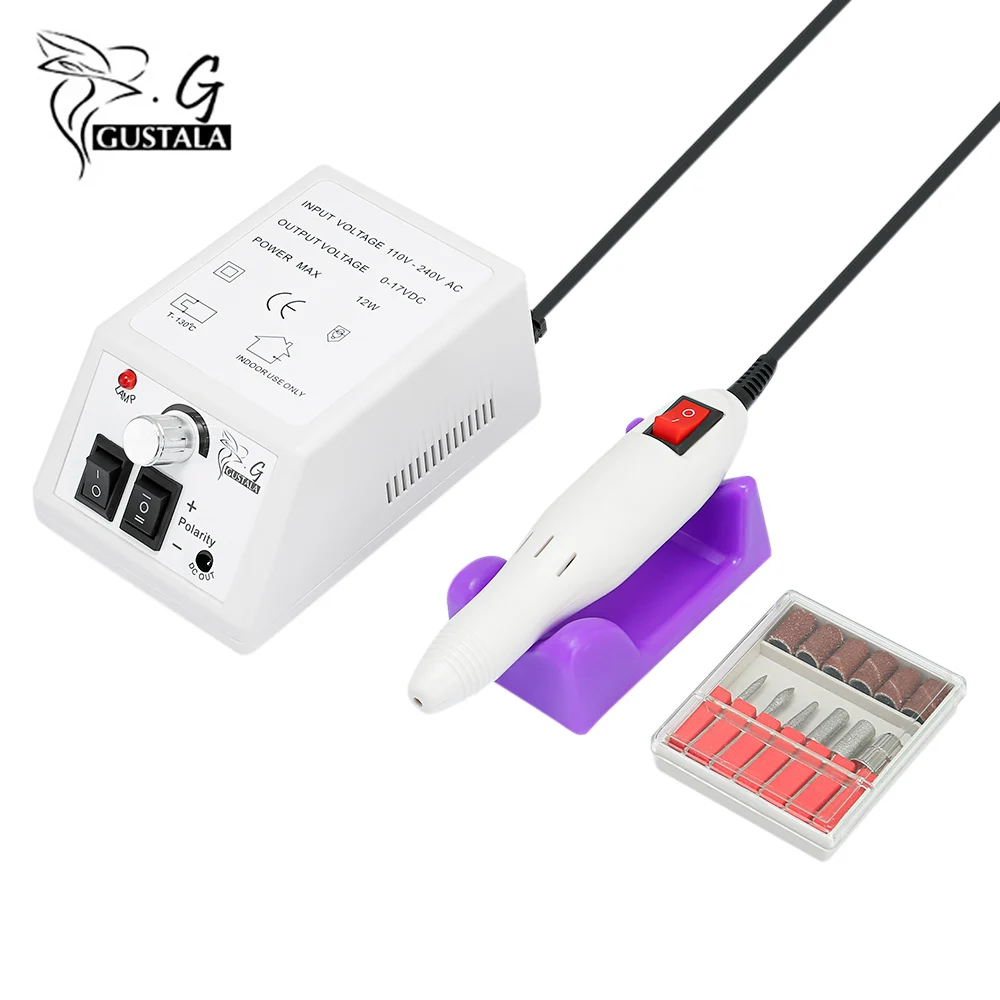 

New Arrival Gustala Professional Electric Nail Drill Machine Manicure Pedicure File Tool Kit Nail Polisher Grinding Glazing Tool
