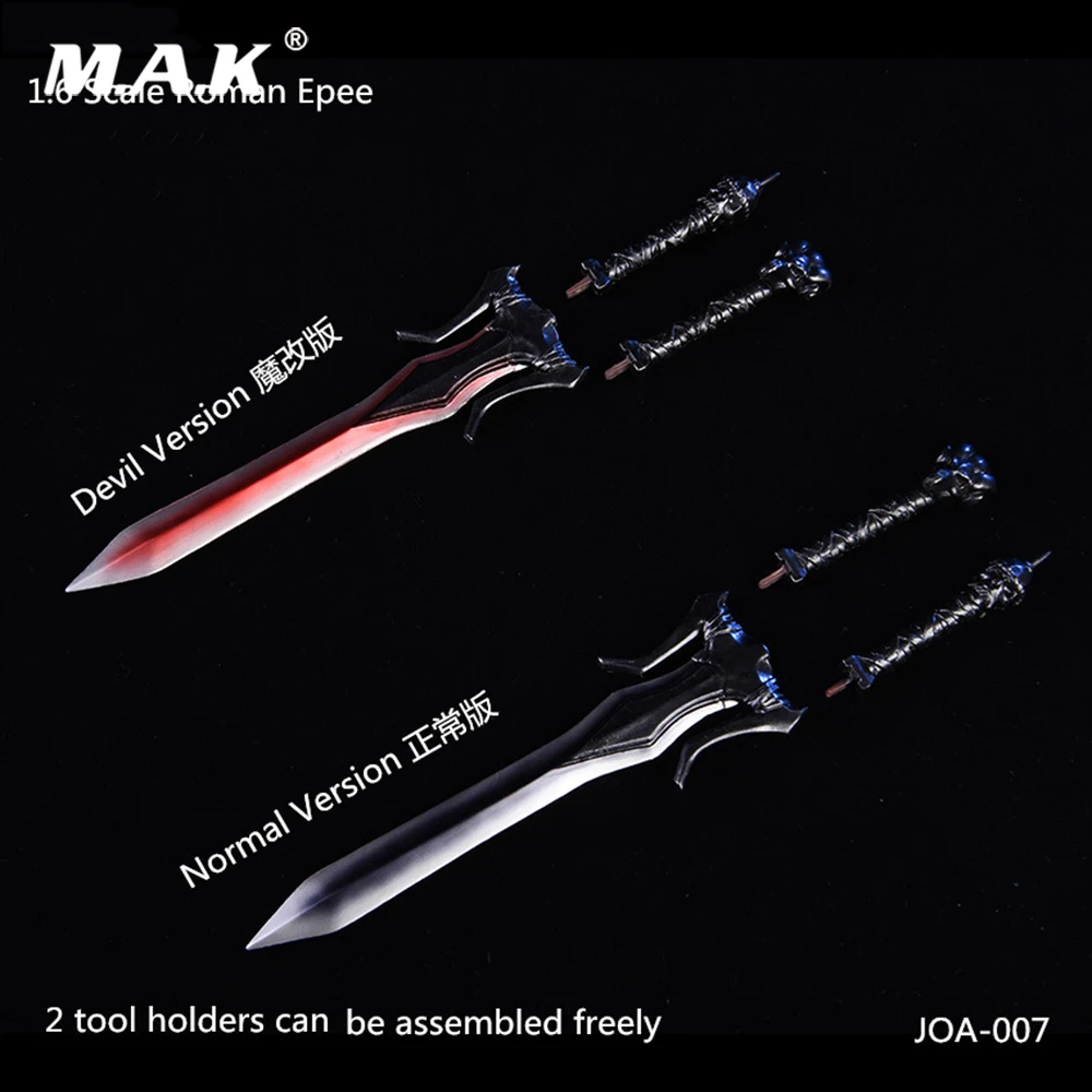 

1/6 Scale ABS Material Scene Accessories Roman Epee with 2 Tool Holders Normal/Devil Version Model for 12'' Action Figure
