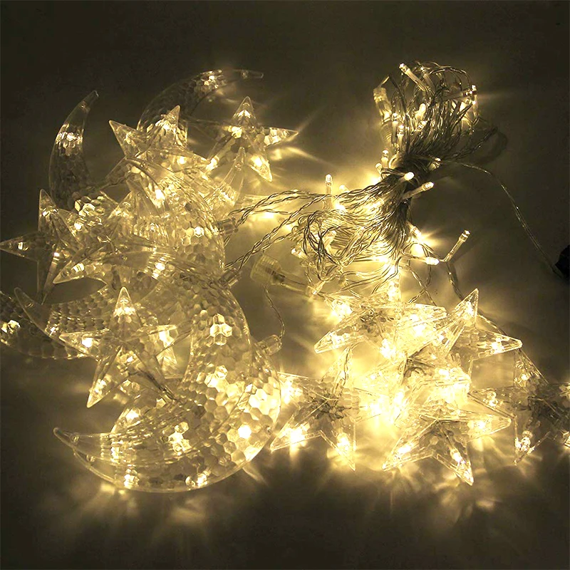 Estrela da Lua Guirlanda para o Casamento do Feriado do Natal do Partido Decoração de Casa Luz da Corda de Fadas Cortina 2.5m 138 Led Luz 6 Cheap Fios de LED