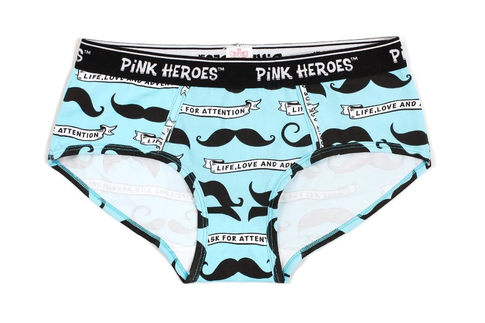 4 шт./лот Pink Heroes высокого качества нижнее белье из хлопка, Для женщин нижнее белье с рисунком из мультфильма с принтом сексуальные трусики для женщин модные милые Для женщин трусы-шорты