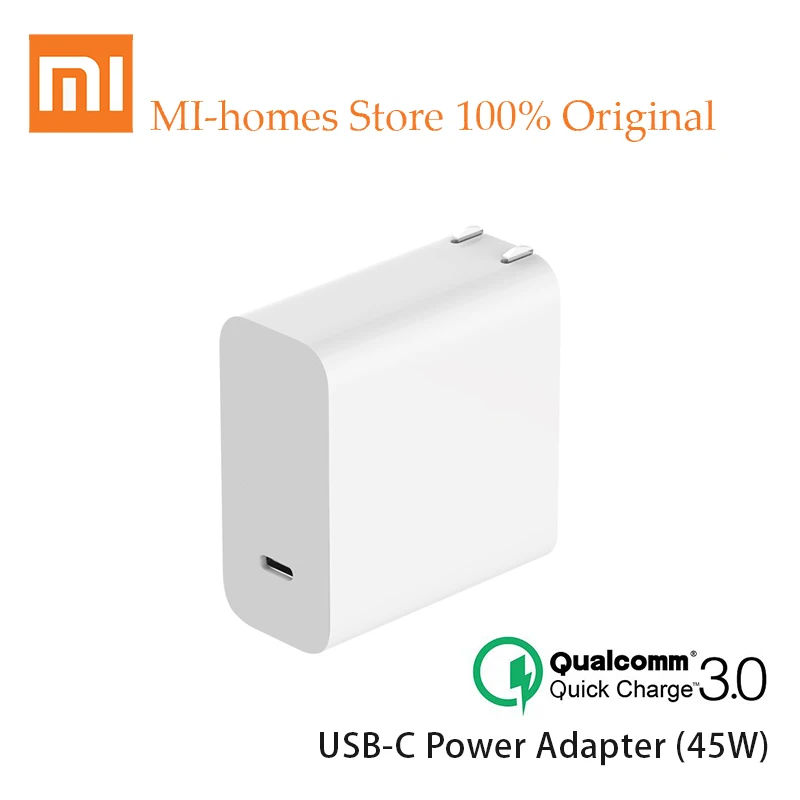 

Original Xiaomi Mi USB-C Charger 45W Output Rate Socket Power adapter Type-C Port USB PD 2.0 Quick Charge QC 3.0 + Type C