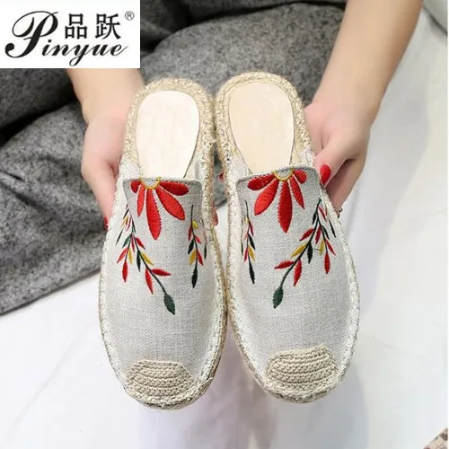 

2018 Summer Graffiti Fisherman Shoes Flat Canvas Shoes Slip-on Leisure Breathable Linen Women Vulcanize Shoes Students Hemp New