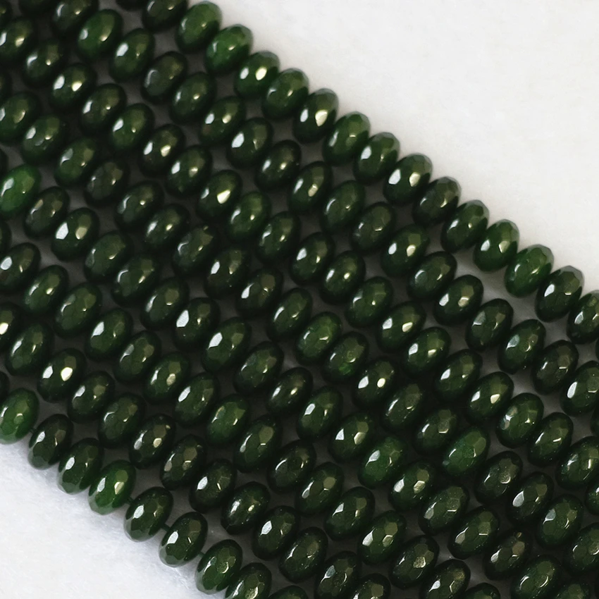 Natural Stone Malaysia Green Chalcedony Jades Abacus Faceted Beads 2X4mm 4X6mm 5X8mm Loose Jewelry Findings 15inch B153 | Украшения и