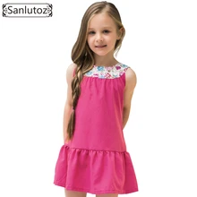 Sanlutoz Cotton Little Girls Dresses Flower Kids Clothes Brand Toddler 2017 Party Birthday Fashion Princess Cute