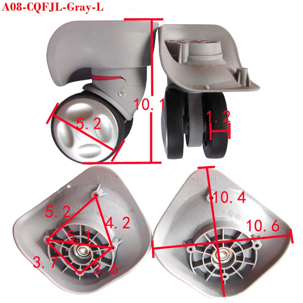 Замена чемодана колеса для багажа колеса для чемоданов ремонт ручной Спиннер чемоданные колесики запчасти Чемодан Аксессуары A08-CQFJL - Цвет: 1 Pair Gray L