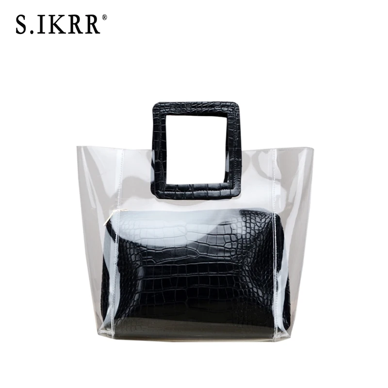 S.IKRR Summer mother bag transparent lady bag jelly multicolor luxury designer handbags high quality