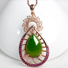 Hetian Ювелирное Украшение из нефрита ожерелье кулон ожерелье полый капельки Jinxiang женские модели кулон с сертификатом