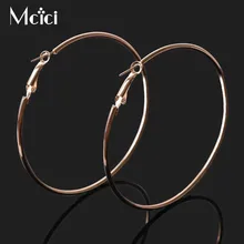 Big Circle Hoop Earrings for Women Gold Silver Colors Simple Trendy Small Steampunk Round Earring Brincos