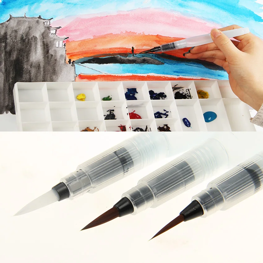 1PC Stylish Superior Paint Brush Water Brush Water Tank Calligraphy Brush Pen Watercolor 1PC Stylish Superior Paint Brush Water Brush Water Tank Calligraphy Brush Pen Watercolor
