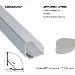 10 шт. Большие размеры Алюминий профиль для corner светодиодные полосы алюминиевый слот для двухрядные 5050 5630 Светодиодные полосы света