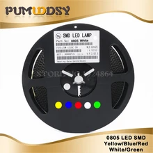 1 катушка 3000 шт. 0805 SMD светодиодный светильник желтый красный зеленый синий белый и