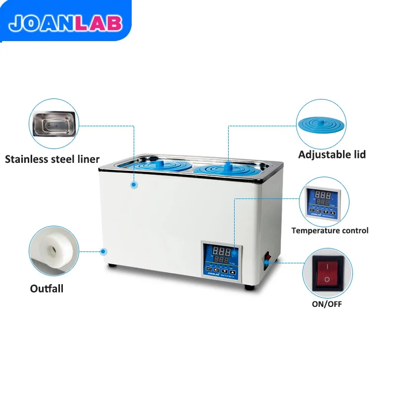 JOANLAB лаборатория цифровой термостат водяная ванна 2 отверстия ванна горшок точность контроль температуры водяная Ванна