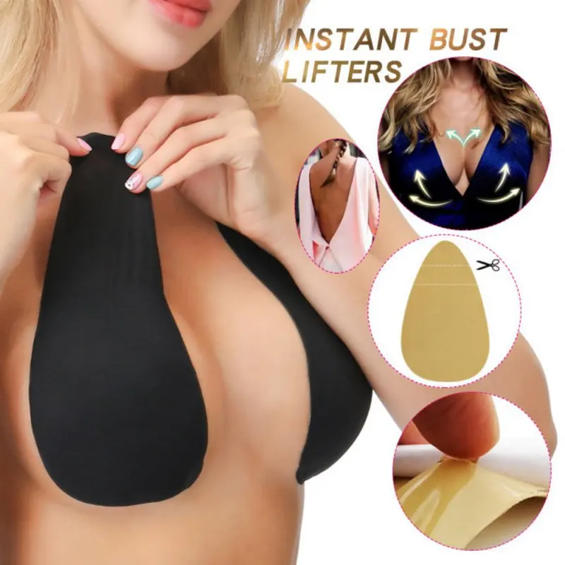 

Breast Lift Tape Intimates Sexy Underwear Accessories Reusable Silicone Push Up Breast water drop shape Nipple Cover