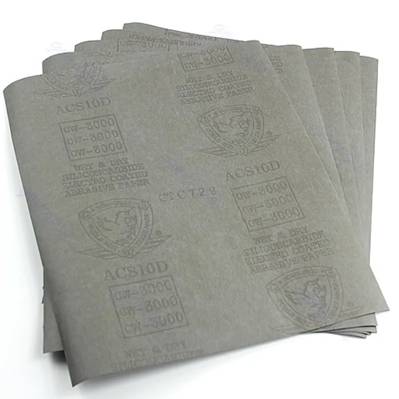 5 sheets Sandpaper 3000 Grit Waterproof Paper 9"x11" Wet/Dry Silicon
