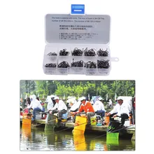 Стальные рыболовные крючки 10 размеры сортированы заточенный для рыбалки крючок приманки с caixa de ferramenta pescaria acessorios