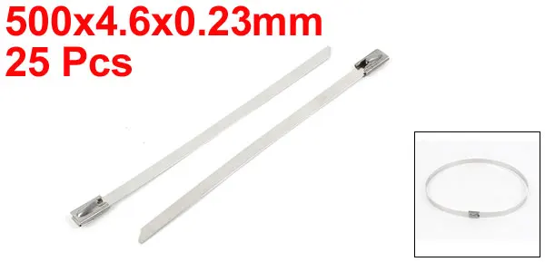25Pcs Stainless Steel Coated Zip Cable Tie 500x4.6mm for Pipe Hose.jpgB