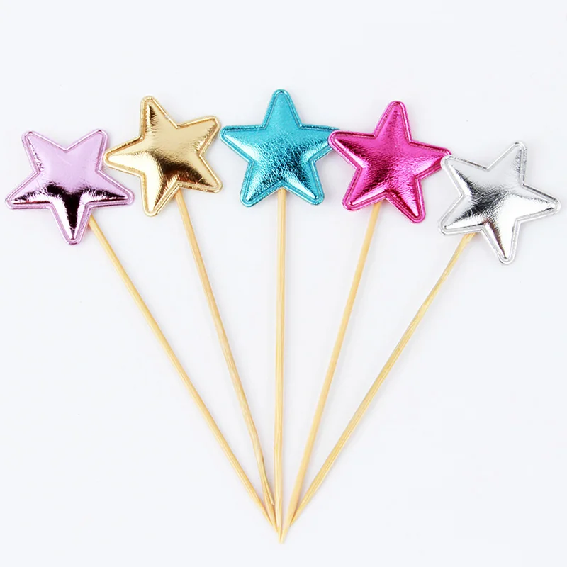 Shimmer Festival Supplies Heart 5PCS/Set Cake Flag Crown Birthday Party Cake Insert Cards Cake Decorations DIY Star Wedding