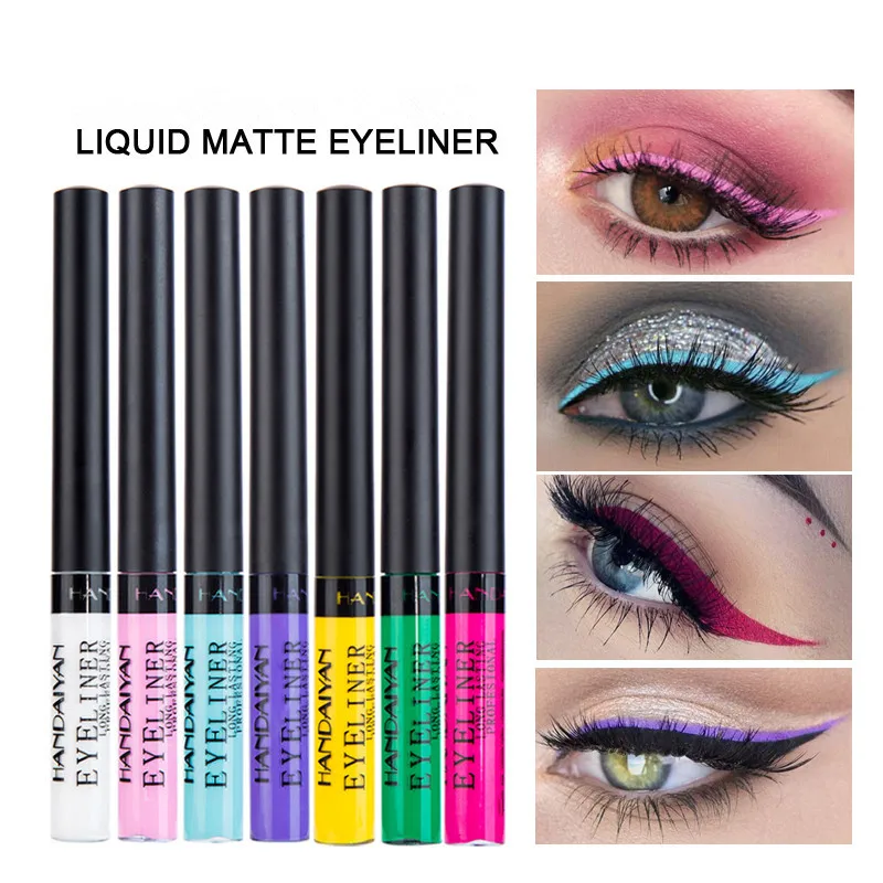 

4 Color Eyeliner Liquid Waterproof Easy To Wear Make Up Matte Eye Liner Blue Red Green White Eyeliner