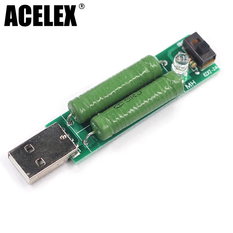 

USB mini discharge load resistor 2A/1A With switch 1A Green led, 2A Red led