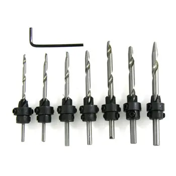 

22pc Countersink Drill Bit Set Woodworking Tools Carpenter Countersinks Tampered Drill Bits Woodworker Collar Stops W/ Wrench