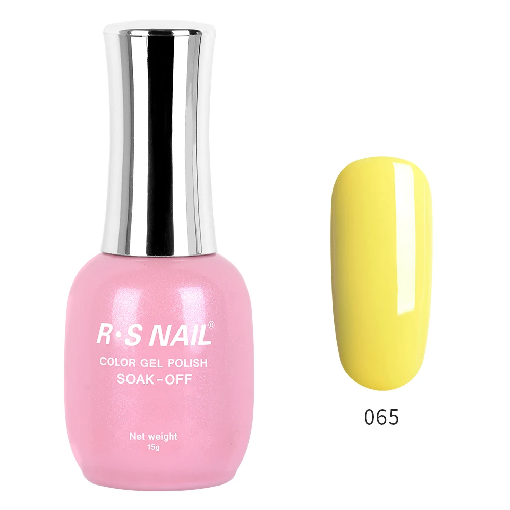 RS NAIL Новая серия Гель-лак для ногтей УФ светодиодный Гель-лак 120 цветов Гель-лак профессиональный маникюрный набор гель-лаков 15 мл - Цвет: 065